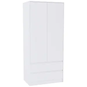 Vida Designs Denver 2 Door Wardrobe With Drawers, White (2)