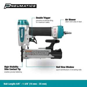 Makita AF353 Pneumatic 23g 15-35mm Pin Nailer 23 Gauge Nails Nail Gun Carry Case