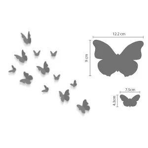 3D Butterflies Mirror Mirror Stickers Nursery Home Decoration Gift Ideas 26 pieces