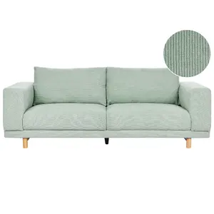 3 Seater Jumbo Cord Sofa Mint Green NIVALA