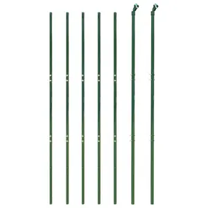 Nelda Anthracite Metal Fence Panels Green / 1.4m W x 10m H / 7