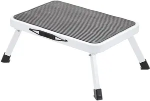 Portable Folding Step Stool - Non-Slip Non-Skid Easy to Use One Step Rubberised Platform - Perfect for Home Garage Caravans