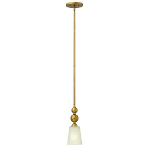 Elstead Zelda 1 Light Ceiling Mini Pendant Vintage Brass, E27