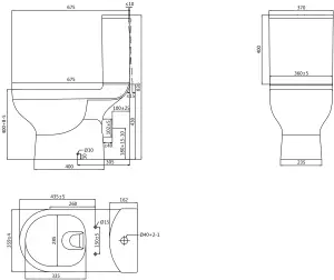 GoodHome Cavally White Close-coupled Toilet set with Soft close seat & Exposed cistern