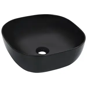 Berkfield Wash Basin 42.5x42.5x14.5 cm Ceramic Black