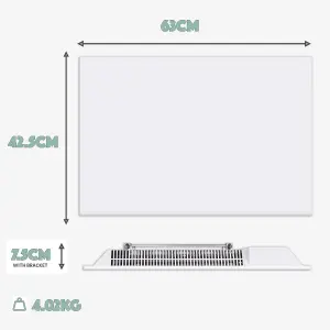 MYLEK Panel Space Heater White 1.2KW Eco, Smart and WiFi App Slimline Low Energy - Wall Mounted, Bathroom IPX4