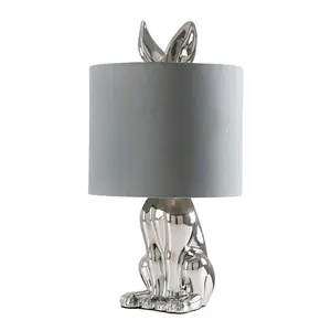 Mixson Ceramic Table Lamp Silver Base/Grey Shade / No