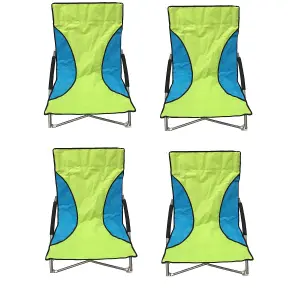 4 Green Nalu Folding Low Seat Beach Chair Camping Chairs