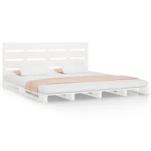 Berkfield Bed Frame White 160x200 cm Solid Wood Pine