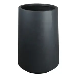 Verve Ammer Matt Dark grey Tall Fibreclay Plant pot (Dia) 28cm, (H)46cm, 20L