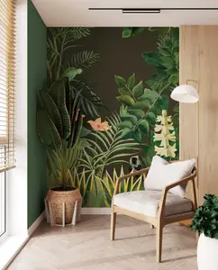 Art For the Home Floral Jungle Green Print To Order Fixed Size Mural