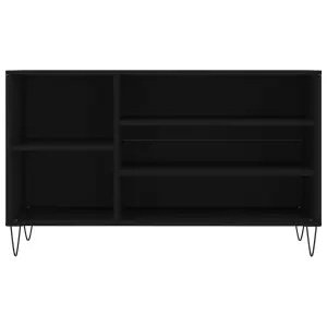 Berkfield Shoe Cabinet Black 102x36x60 cm Engineered Wood