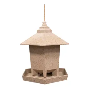 Earthy Sustainable Chaff Deluxe Hexagonal Bird Feeder