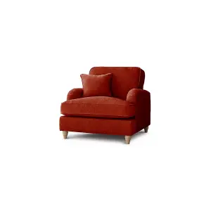 Sofas Express Tenby Apricot Red Tailored Pleat Manhattan Arm Chair