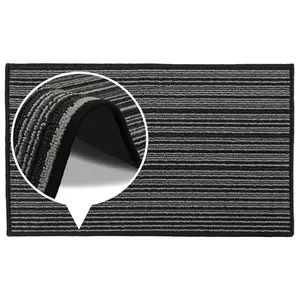  Non-Slip Indoor Door Mat Black / Rectangle W50 x L80 cm