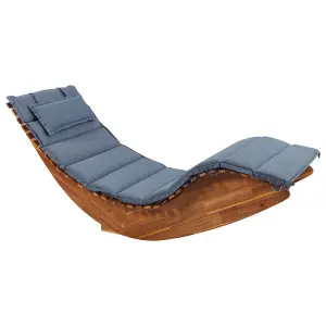 Beliani Traditional Sun Lounger Blue BRESCIA II