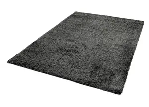 Charcoal Plain Luxurious Shaggy Modern Rug for Living Room and Bedroom-160cm X 230cm