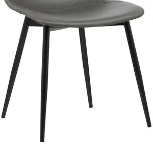 Bixler Contemporary Armless Upholstered Dining Chair with Black Metal Legs Grey