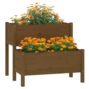 Berkfield Planter Honey Brown 84.5x84x75 cm Solid Wood Pine