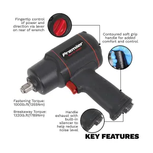 Sealey Air Impact Wrench 1/2"Sq Drive - Twin Hammer SA6007