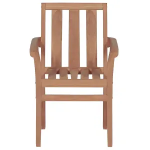 Berkfield Stackable Garden Chairs 6 pcs Solid Teak Wood