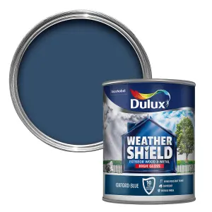 Dulux Weathershield Oxford blue Gloss Exterior Metal & wood paint, 750ml