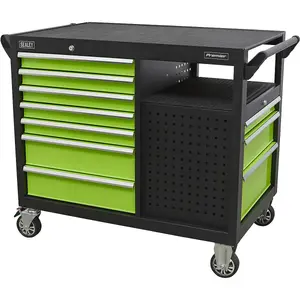 Premium Heavy Duty Mobile Workstation Trolley with 10 Drawers and Shelves