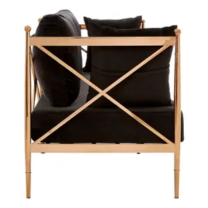 Novo 3 Seat Rose Gold Lattice Arms Sofa