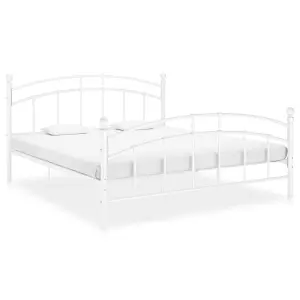 Berkfield Bed Frame White Metal 200x200 cm