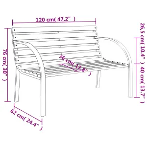 Berkfield Garden Bench 120 cm Wood and Iron