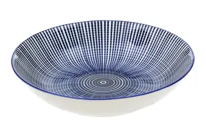 Maison by Premier Maya 12 Piece Blue And White Dinner Set