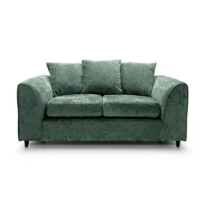 Harriet Crushed Chenille 2 Seater Sofa in Rifle Green