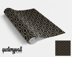 QuoteMyWall Art Deco Geometric Gold Pattern Vinyl Wrap For Furniture & Kitchen Worktops