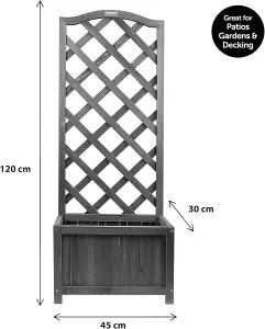 AAMEN 120CM Rectangular Trellis Lattice Planter For Climbing Flower Plants