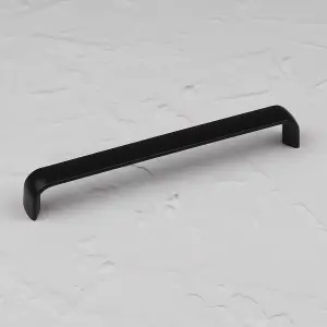 160mm Matt Black Cabinet Handle Dark Curved Cupboard Door Drawer Pull Wardrobe Furniture Replacement