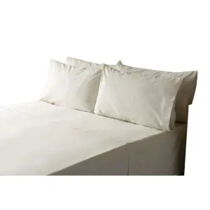 Belledorm Cotton Peracle Plain Pillowcase Ivory (76cm x 51cm)