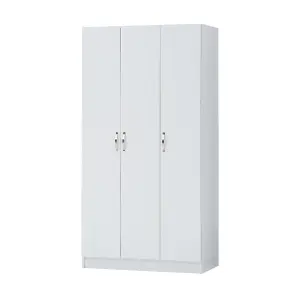 3 Door Double Wardrobe In White