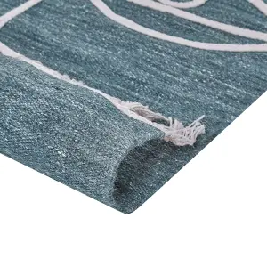 Outdoor Area Rug 140 x 200 cm Blue YAVU