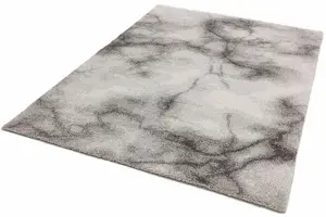 Luxurious Cream Grey Abstract Modern Rug For Dining Room-160cm X 230cm