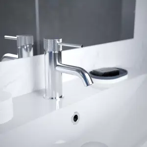 GoodHome Owens Medium Chrome effect Round Basin Mono mixer Tap