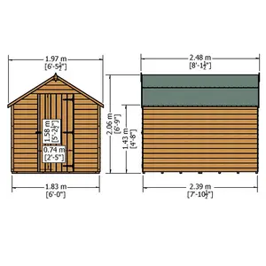 Value Overlap Shed 6 ft x 8 ft Yes