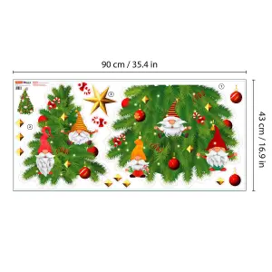 Merry Xmas Gnomes and Tree Wall Stickers Wall Art, DIY Art, Home Decorations, Decals