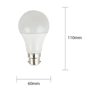 ValueLights Pack of 10 High Power 6w LED BC B22 SMD GLS Energy Saving Long Life Bulbs 6500K Cool White