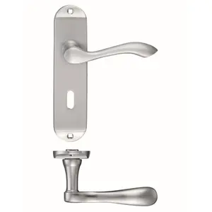 Zubac Lock Door Handle (Set of 2) Satin Chrome