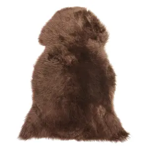 Beliani Traditional Sheepskin Rug Brown ULURU