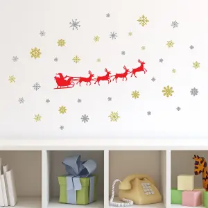 Christmas SERIESSanta's Sleigh Wall Stickers Wall Art, DIY Art, Home Decorations, Decals