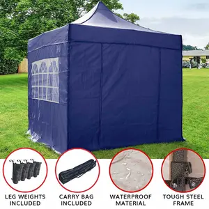 Airwave Four Seasons Essential 3x3 Pop Up Gazebo with Sides Blue