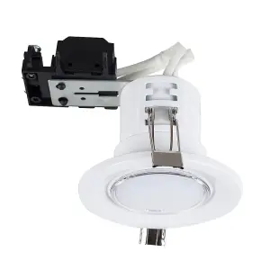 ValueLights Downlight Fire Rated White Ceiling Light Fitting Single Pack