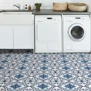 Floorpops Marrakesh Blue Peel and Stick Floor Tiles FP3932