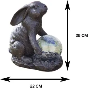 Solar Powered Outdoor Light Hare Statue LED Garden or Patio Ornament